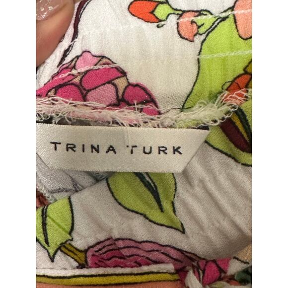 Trina Turk Wrap Pants Key West Botanical Size Large Resort Swim Coverup Tropical - Picture 6 of 10